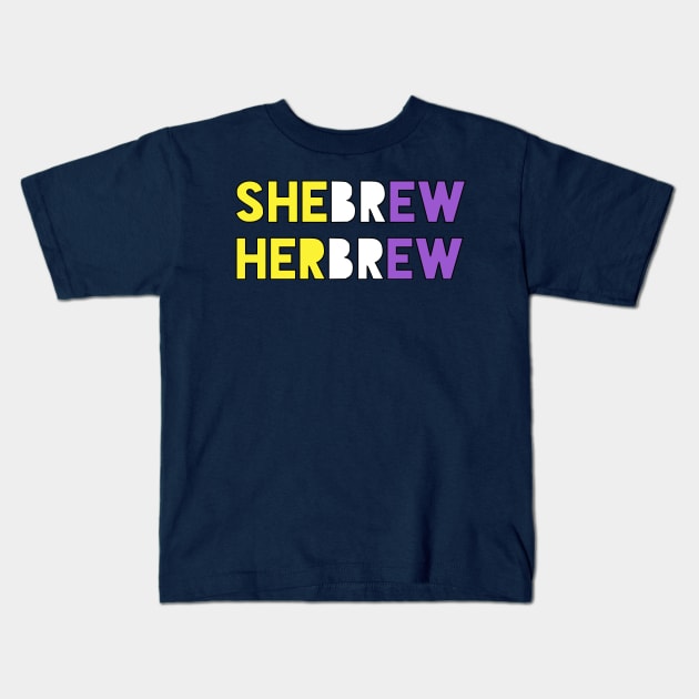 Shebrew/Herbrew (Enby Colors) Kids T-Shirt by dikleyt